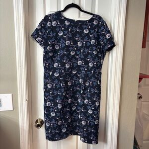 LOFT Navy Floral Mini Dress